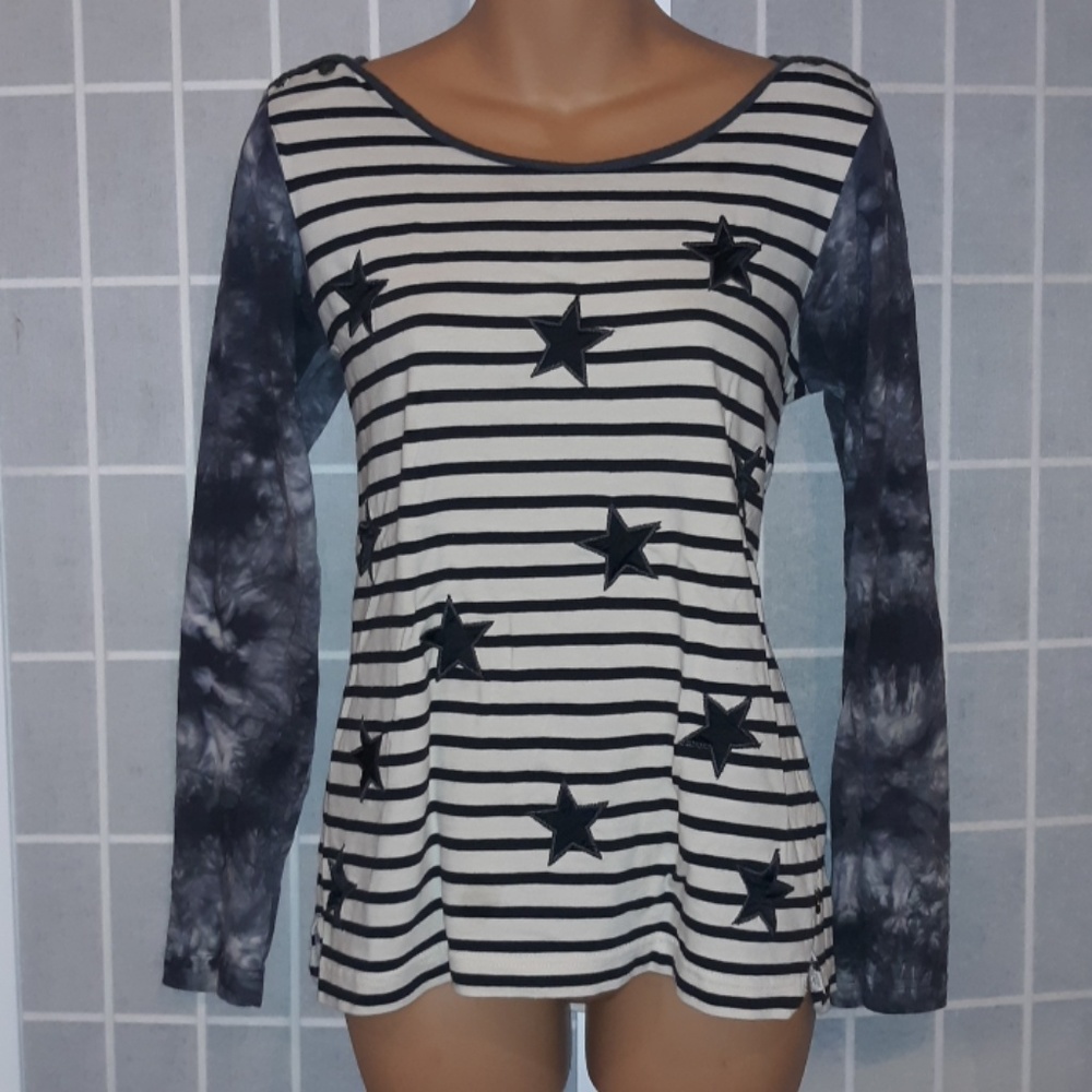 MAISON SCOTCH ICON Star/Stripe/Tie Dye Knit Top 1